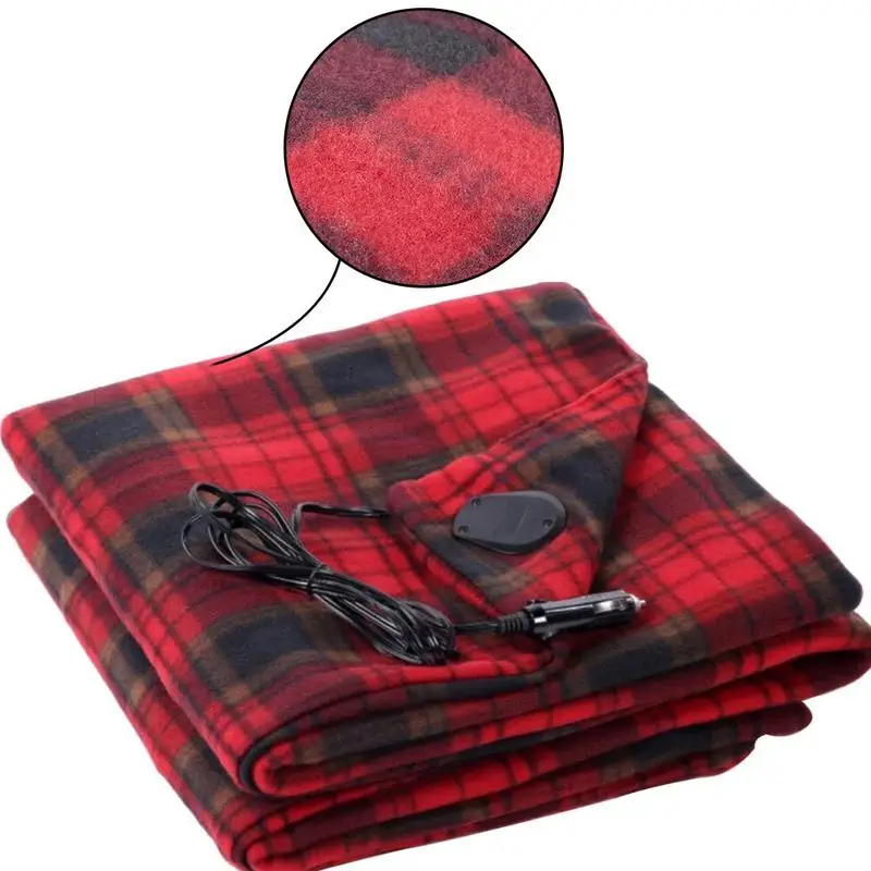 Car Electric Heating Blanket 12V Auto Lattice Energy Saving Warm Electric Blanket For Cold Winters RV Emergency 150 x115cm Throw