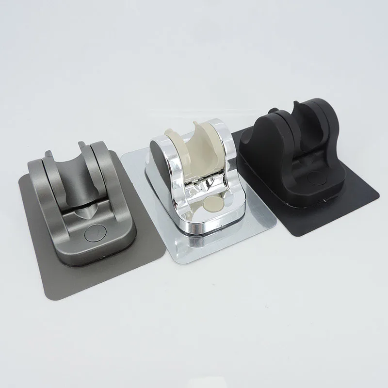 Description Picture 2 of itemblack silver Adjustable Self-Adhesive Shower arm Head Holder Wall Mounted ABS Fixed Base Plate Bracket for Bathroom Accessories