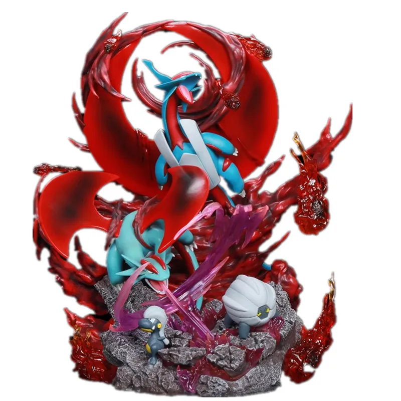 36Cm Anime Pokemon Salamence Dolls Fighting Figure Statue Con Led Light Action Figurine Dinosaur Desktop Decoration Model Gifts