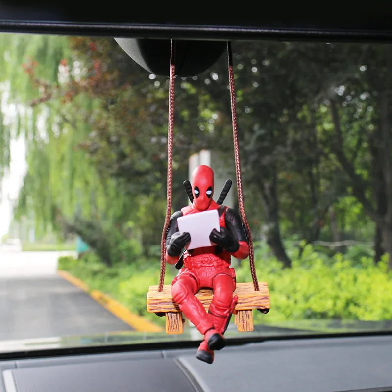 Marvel Deadpool car rearview mirror pendant mini model toy action figure Christmas gift