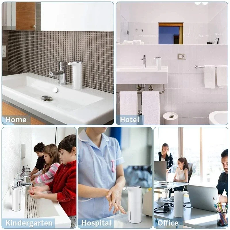 450Ml Automatic Soap Dispenser Touchless Foaming Soap Dispenser Rechargeable Waterproof Foam Pump