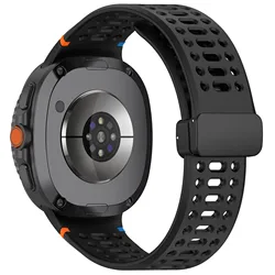 Breathable Sport Magnetic Silicone Band Strap Bracelet - Galaxy 8 9 Classic (Black)