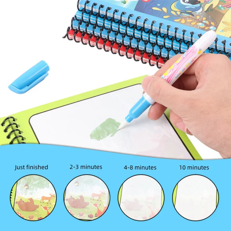 Children Learning  Education Toy Magic Water Book with Pen Baby Montessori Toys Drawing Coloring Books for Kids 2 to 4 Years Old 4