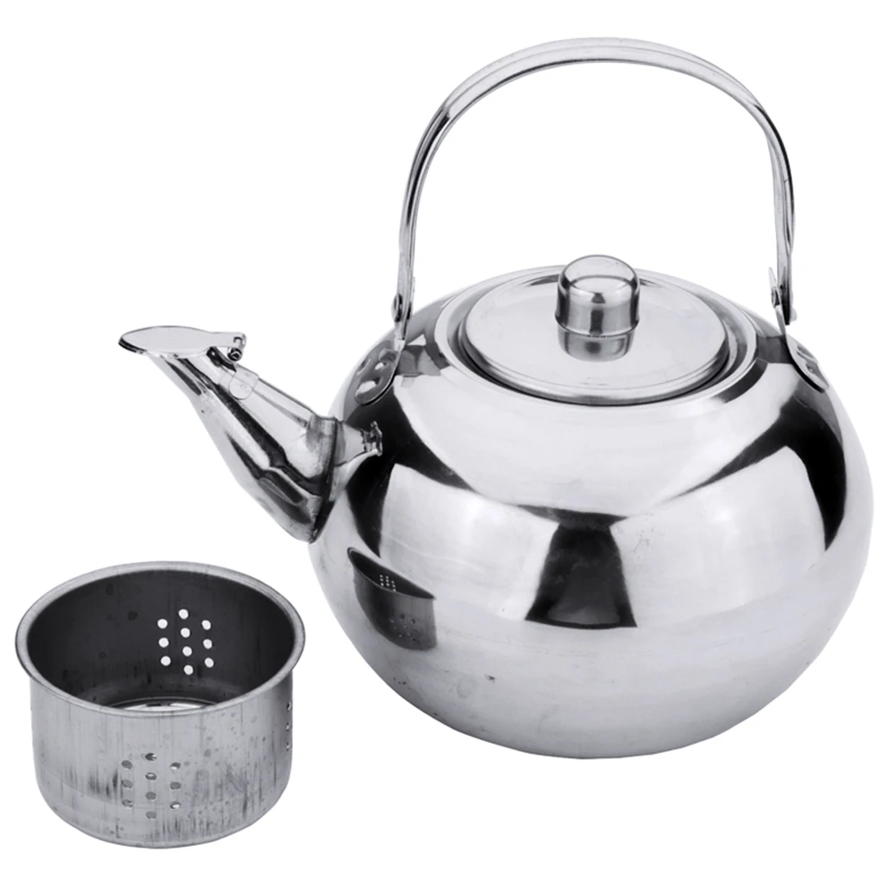 1PC Double Walled Insulated Teapot Boiling Water Kettle Stainless Steel  Moroccan Teapot Coffee Tea Pot