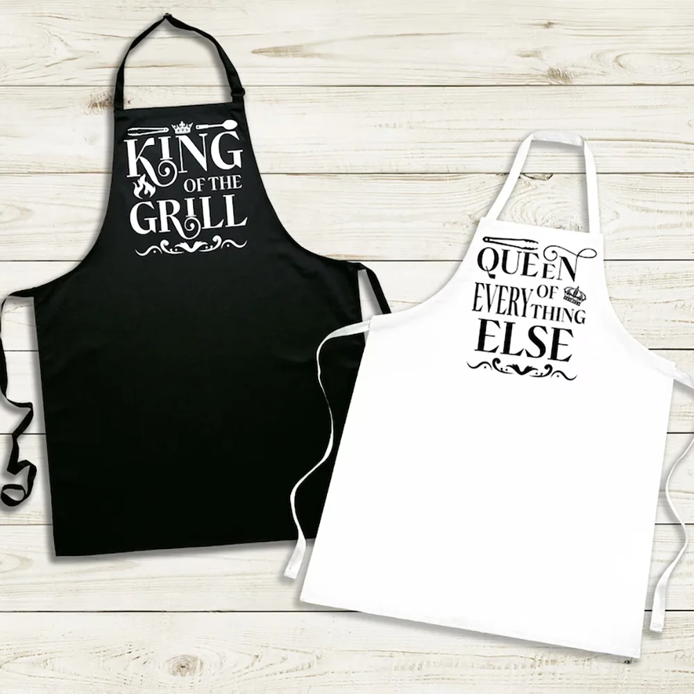 His and Hers Aprons Matching Apron Set Wedding Anniversary Gift Bridal Shower Bachelorette Party Breakfast Couples Kitchen Gifts