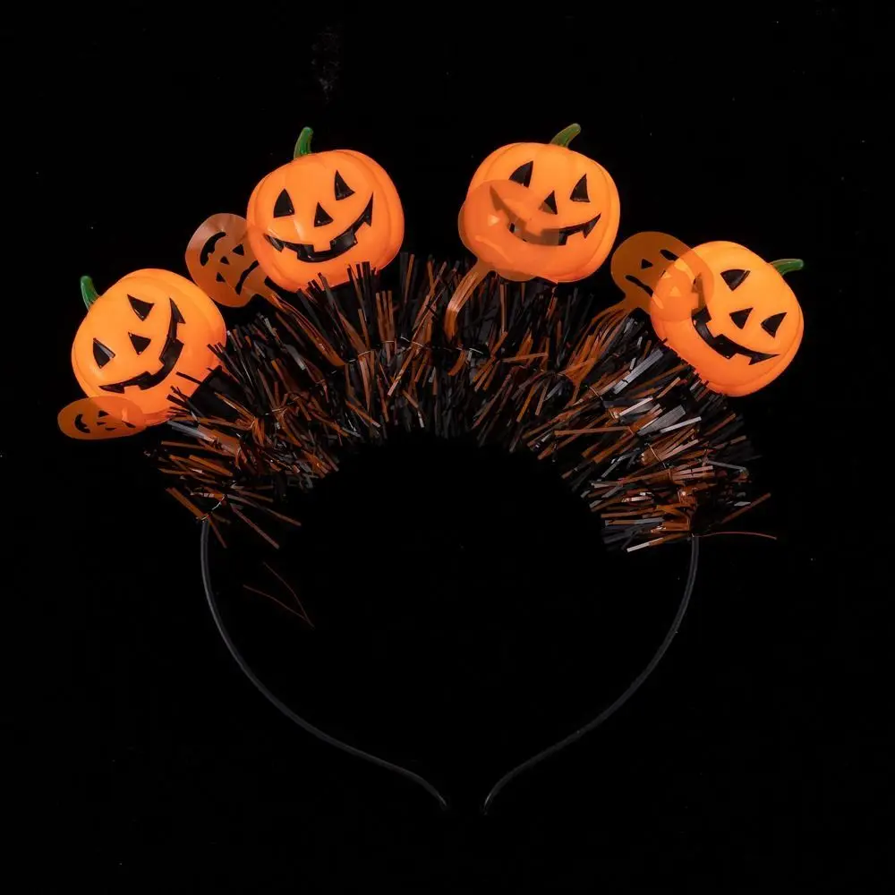 

Ghost Halloween LED Pumpkin Headband Cute Lights Flashing Funny Face Glitter Tassel Party