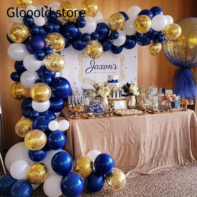 Sursurprise-Ensemble de décoration d'anniversaire bleu turquoise, kit de  ballons en or bleu sarcelle, rideau à franges, bannière pour enfants et  adultes, anniversaire - AliExpress