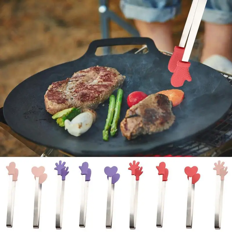 

Silicone Serving Tongs Durable Non-Slip Food Clip Heat Resistant Bread Tong Multifunctional Ice Cube Tongs Kitchen BBQ Tools