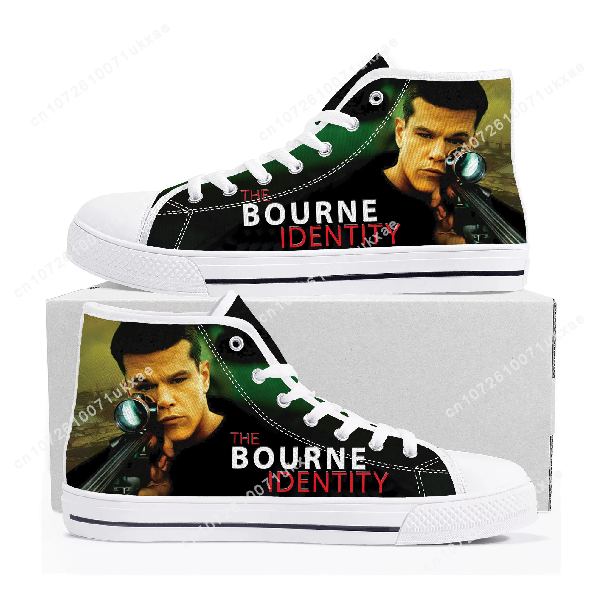 

Bourne Identity High Top Sneakers Mens Womens Teenager High Quality Matt Damon Canvas Sneaker couple Casual Shoe Customize Shoes