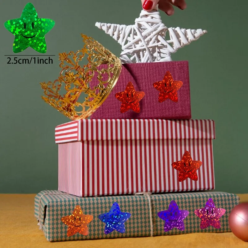 100-500PCS 새로운 별 스티커 감사합니다 스티커 포토카드 장식 포장 팩 스티커 롤 롤링 라벨
