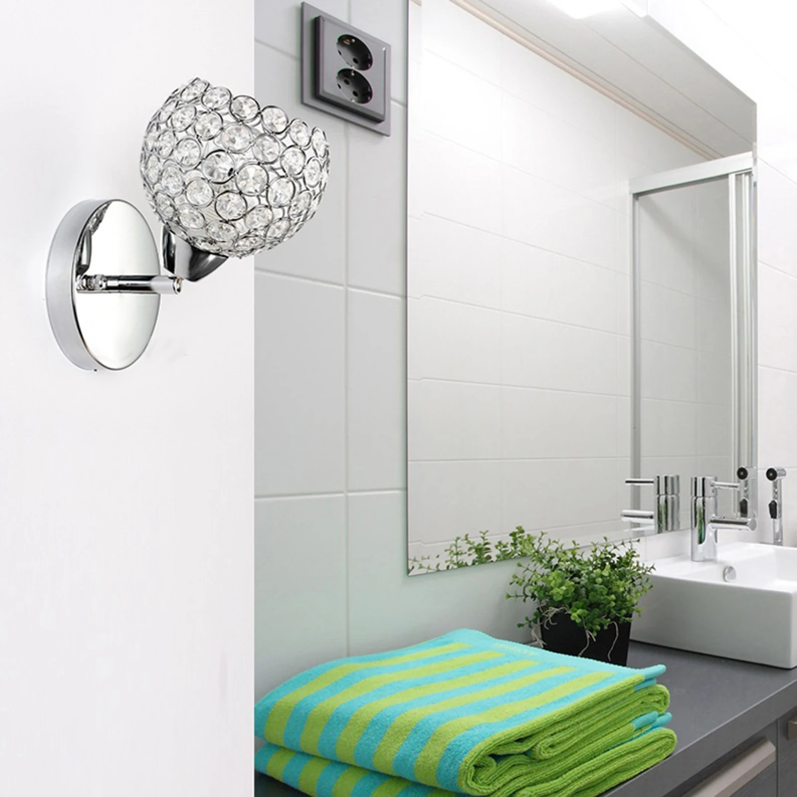 Crystal Wall Sconces Modern Wall Lamp G9 LED Round Bedroom Bedside Lights Dining Room Hallway Light Fixture