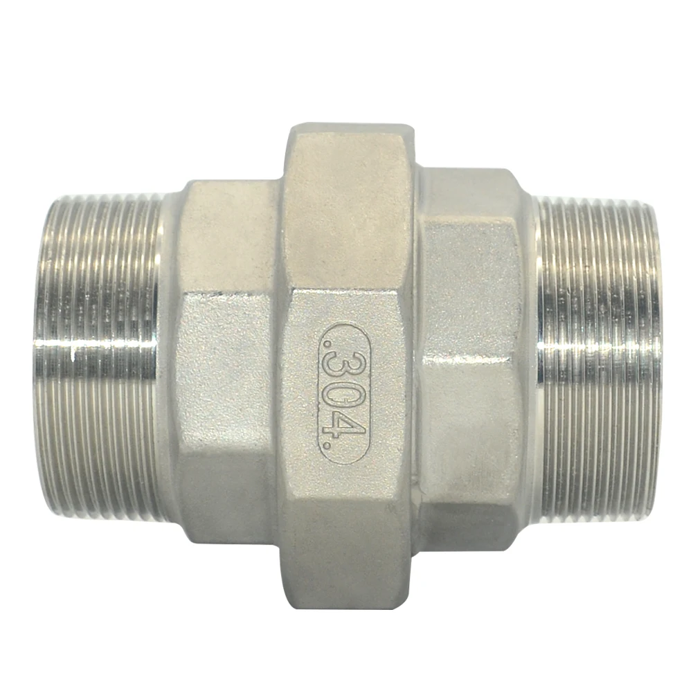 나사 수관 조인트1/2 3/4 1 1-1/4 1-1/2 2 BSPT 수나사 유니온 스테인레스 스틸 SS304 주조 파이프 피팅