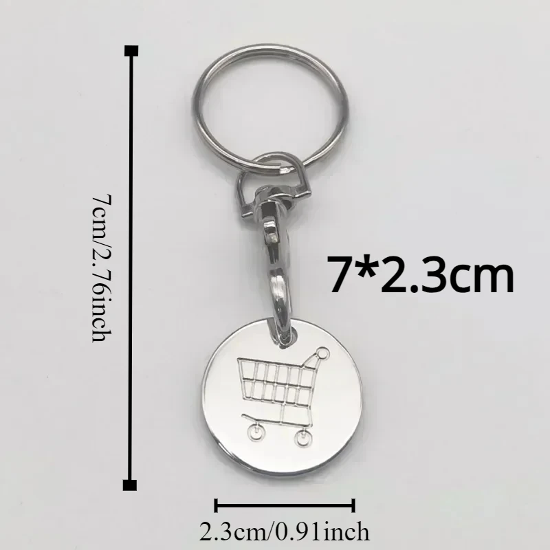Phone Keychain Shopping Trolley Remover Key Ring Token Chip with Carabiner Hook Portable Durable Universal Supermarket