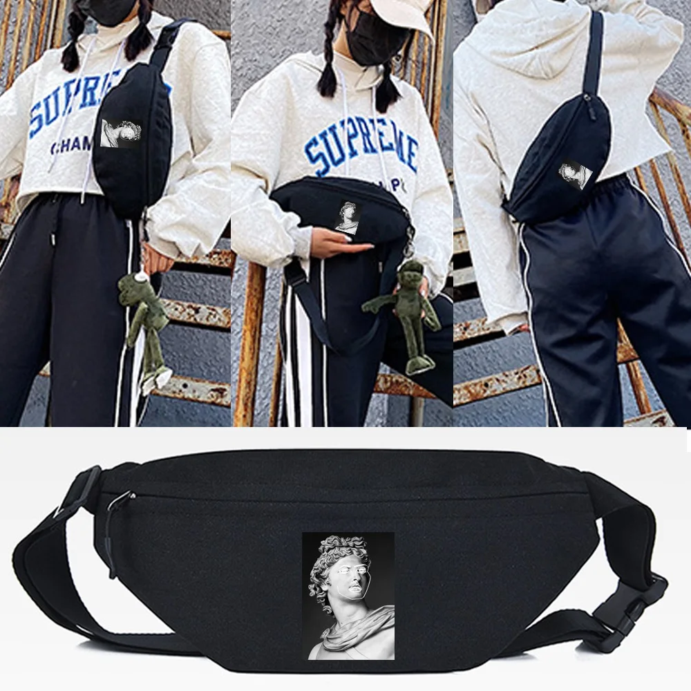 

Waist Bag Chest Pack Purse Casual Large Phone Cross Belt Bag Statue of David Printing Travel Phone Bag Fanny Shoulder Bag Unisex