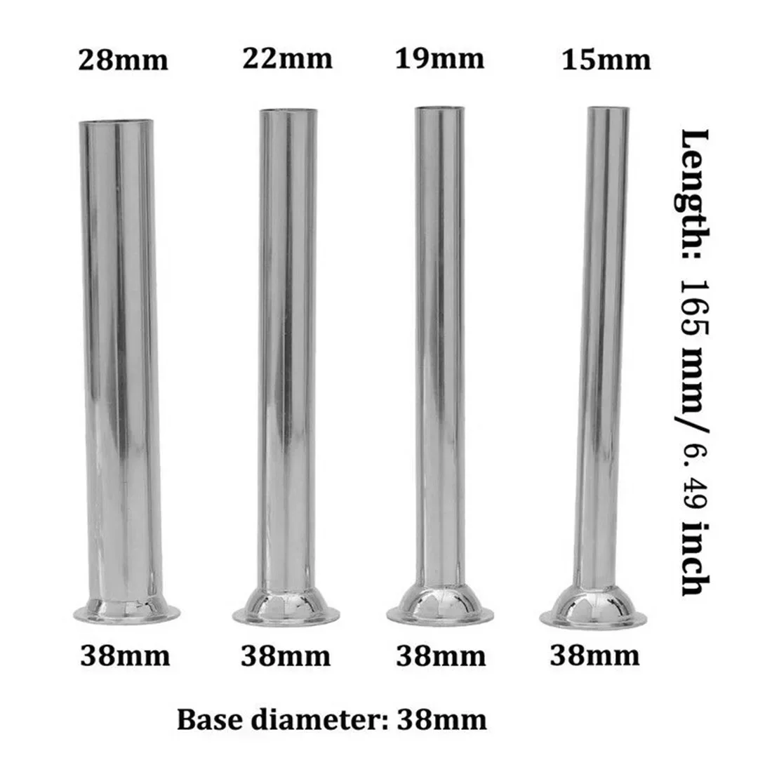4Pcs Stainless Steel Sausage Stuffer Filling Tubes Funnels Nozzles Spare Parts Silver-Practical Kitchen Accessories sausage stuffer