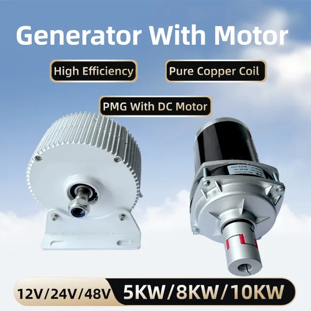 8000W 10000W เครื่องกําเนิดไฟฟ้าแม่เหล็กถาวร 12V 24V 48V เสียงต่ํา 3 เฟส AC เครื่องกําเนิดไฟฟ้ากระแสสลับแม่เหล็กไดนาโม single Phase DC มอเตอร์ 1