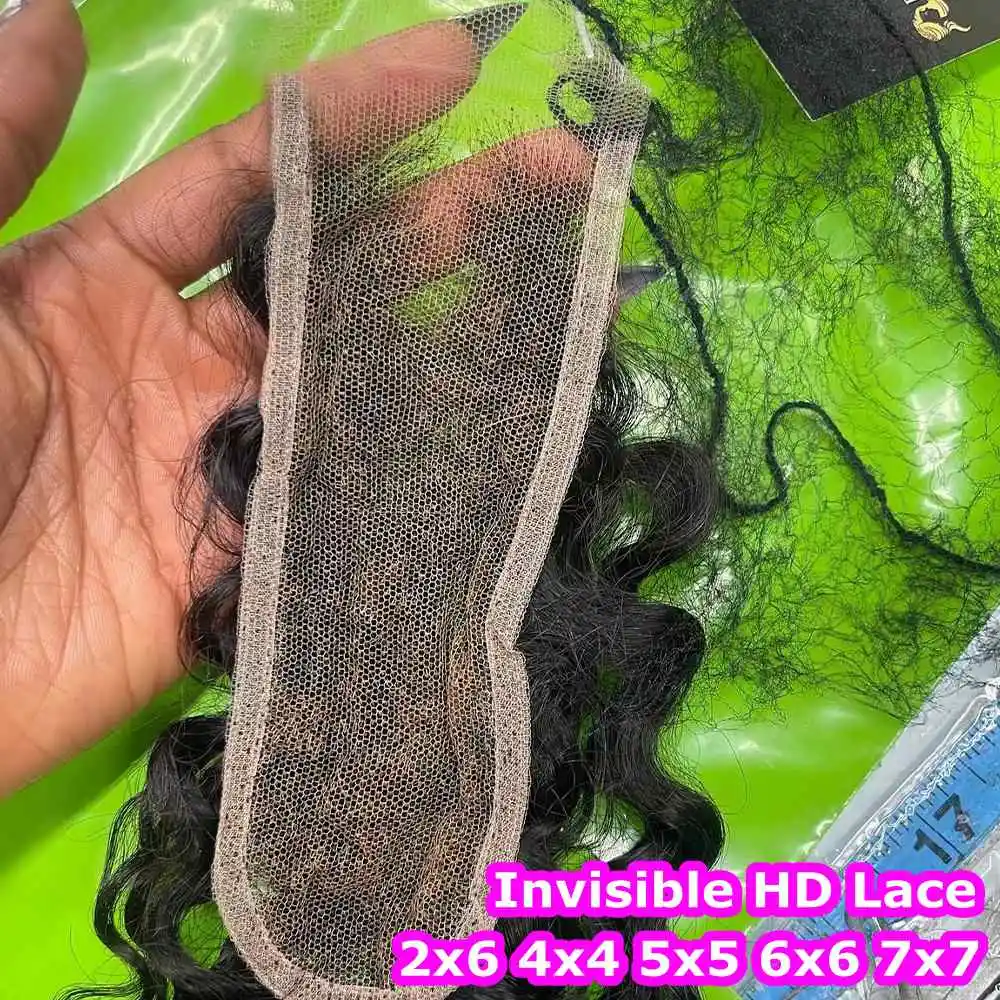 Real HD Lace Closure Deep Parting Kim K 2x6 Lace Closure Curly Pre Plucked Brazilian Remy Human Hair HD Only
