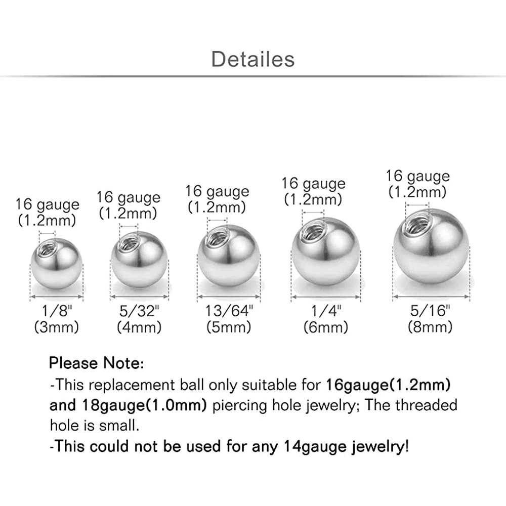 Stainless Steel Lip Studs Labret Earrings Piercing Jewelry Septum Rings Externally Threaded Plastic Balls