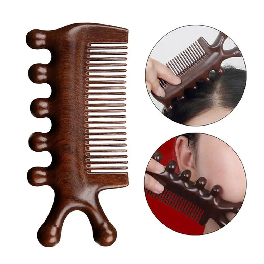 

Multifunctional Meridian Massage Comb Head Meridian Massage Comb Antistatic Comb Wide-Tooth Sandalwood Comb Massage Head Massage