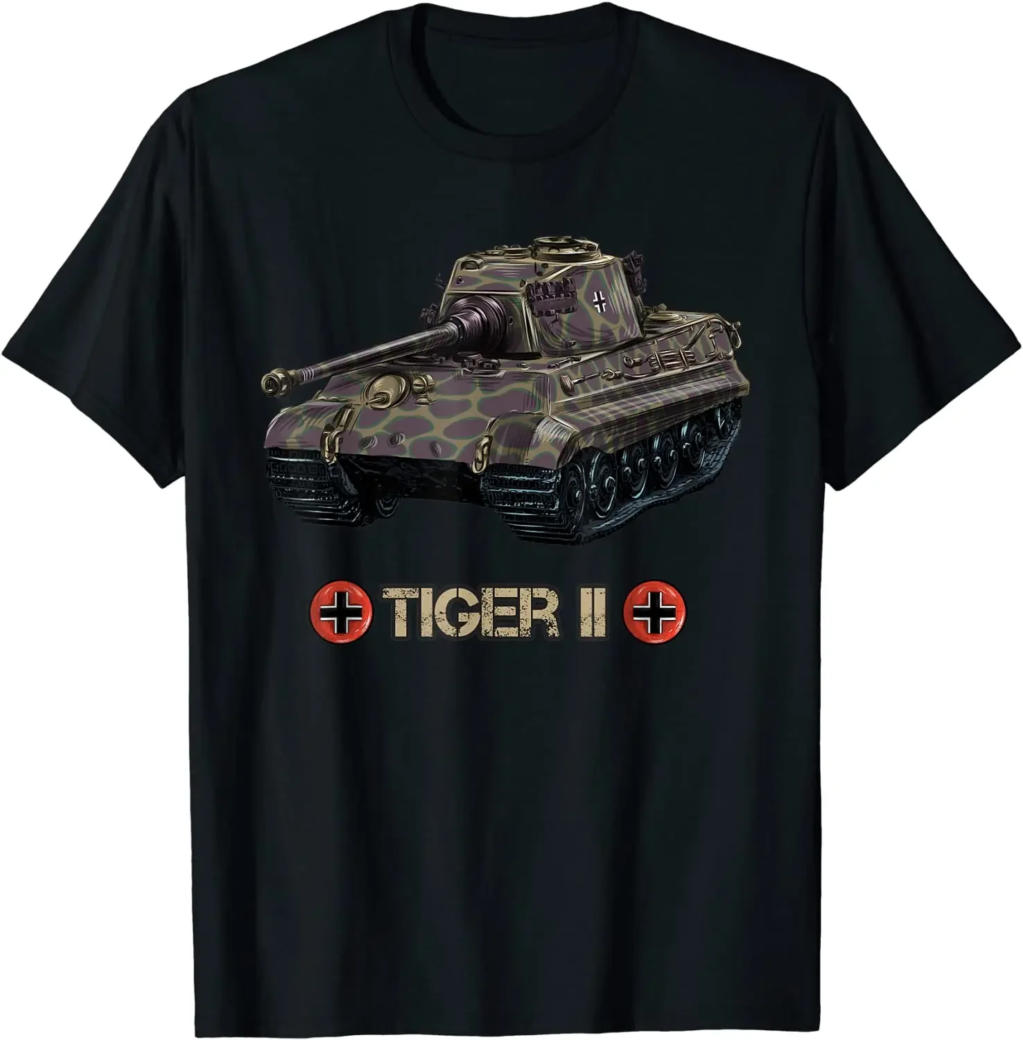 Ww2 Wehrmacht Panzer Vi King Tiger German Tiger Ii Tank T-Shirt 100% Cotone O-Collo Estate Manica Corta T-Shirt Casual Da Uomo