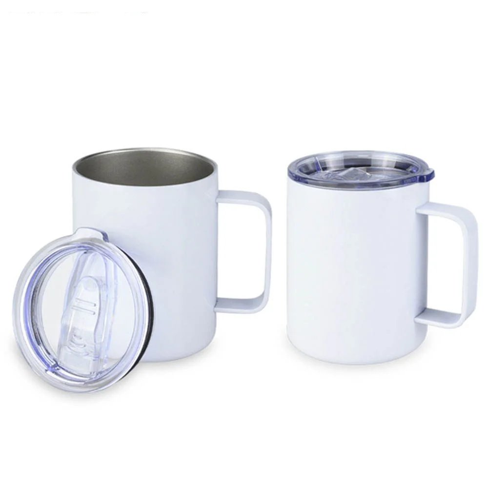 스테인레스 스틸 이중 벽 텀블러 승화 커피 머그잔 컵, 뚜껑 및 빨대 포함, 도매, 12 oz, 로트당 5 개