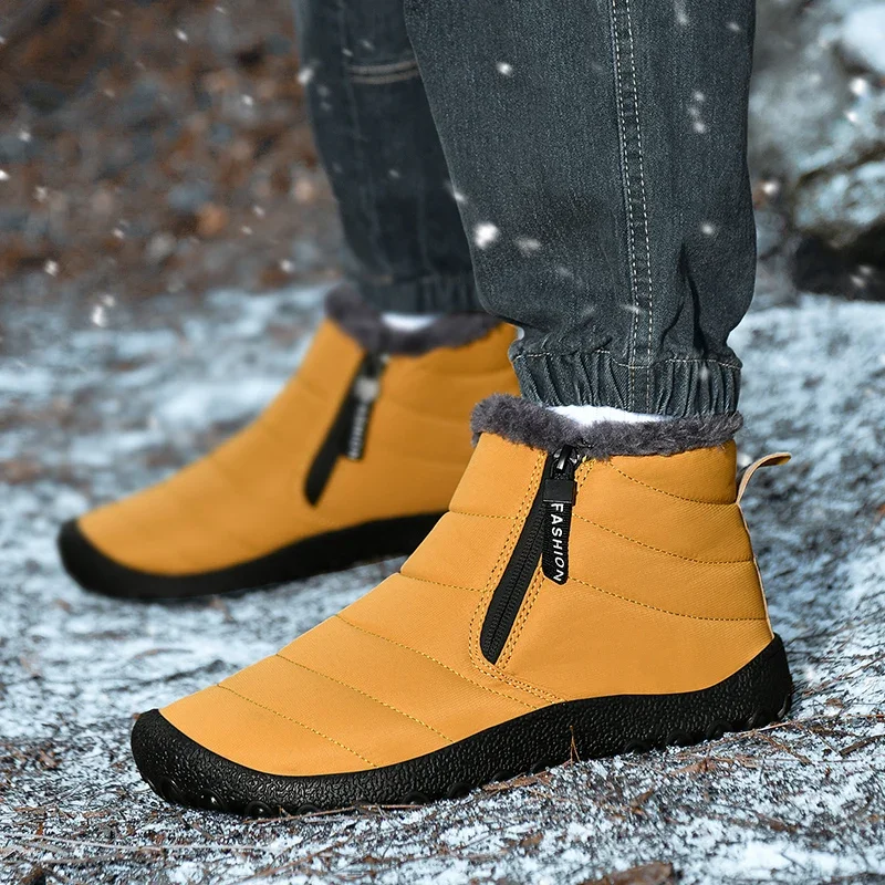 Men's Snow Boots Outdoor Waterproof and Warm Cotton Shoe Cover Winter Men's Boots Travel Non Slip Outdoor Hiking