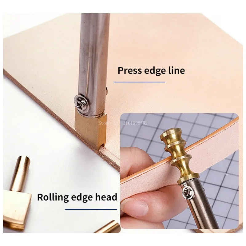 Pure Copper Pressing Edge Head Rolling Edge Head DIY Leather Treatment Electric Soldering Iron Hot Pressing Tool