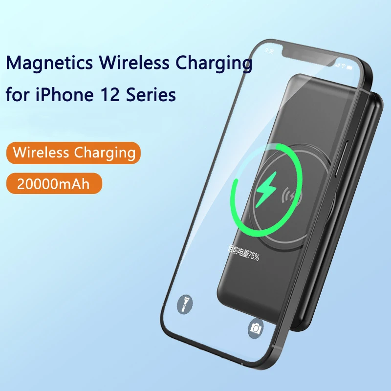 

20000/10000mAh Magnetic Qi Wireless Charger Power Bank for iPhone 12 Pro Samsung S21 Xiaomi Poverbank Fast Charger Battery