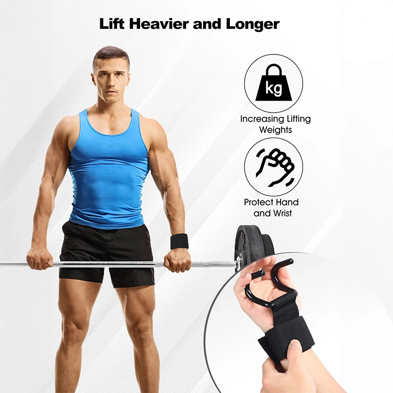 Weight Lifting Hooks for Men Heavy Duty Lifting Wrist Straps for Pull ups Deadlift Straps Power Grips with Padded Wo lifting hook