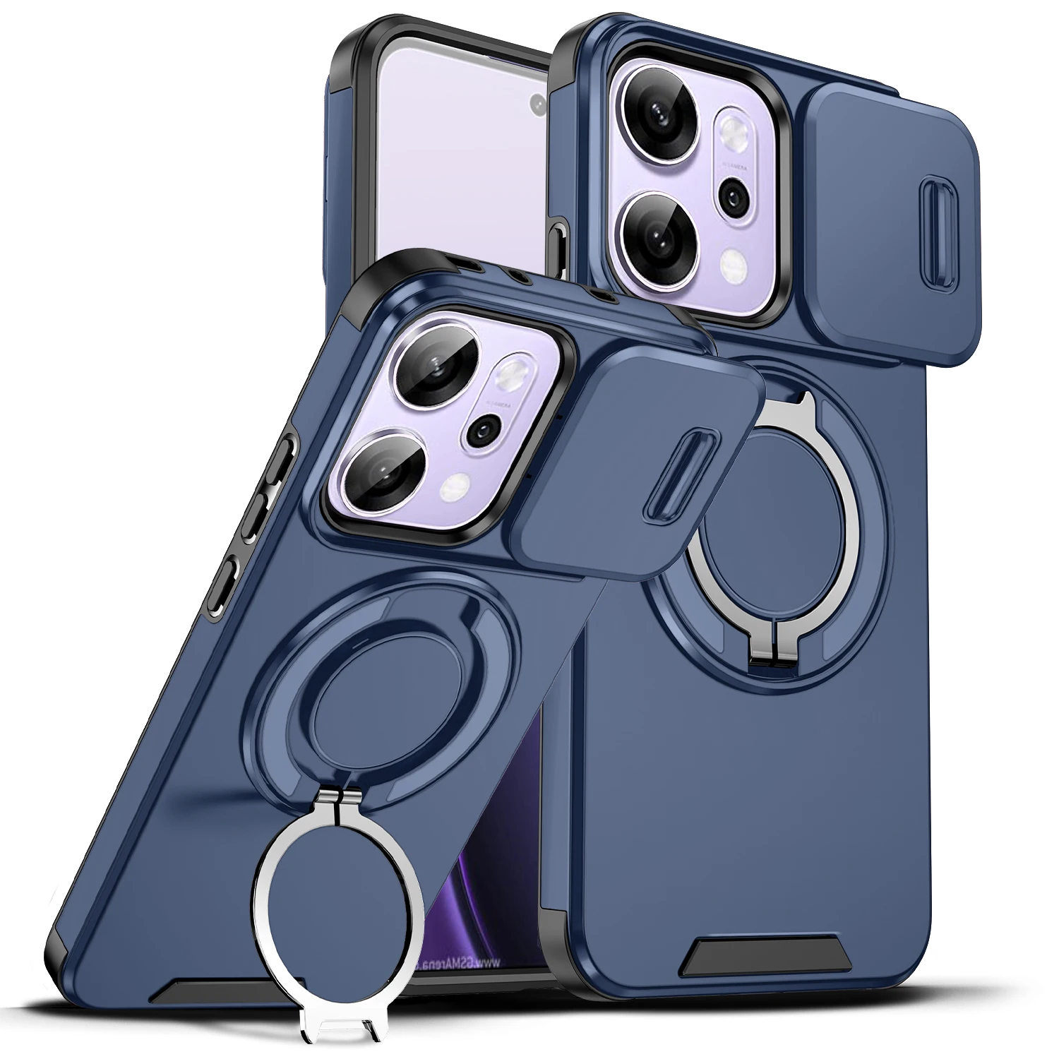 Magnetic Wireless Charging Silicone Phone Case with Protective Lens Cover