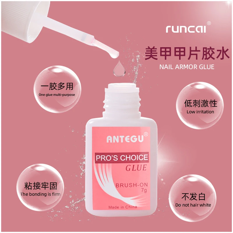 7g Nail Glue Fast Dry For Nail Tips,1/5/10Pcs Nail Art Transparent Glue Includes Brush,Use For Stick False Nails&Rhinestones#Q6K 6
