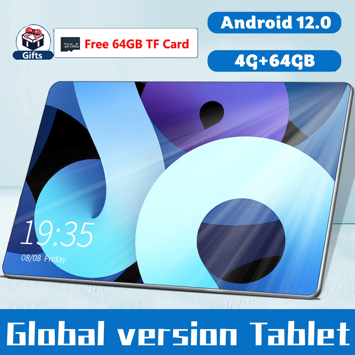 

10.1 Inch 4G+64GB+Free 64GB TF Card Tablet WiFi Tablet PC Android 12.0 tablet Dual SIM Dual Camera Rear 5.0MP IPS 4G Phone