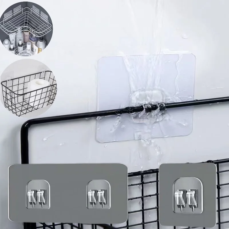 Description Picture 3 of itemMulti-Purpose Transparent Hook Double-sided Adhesive Wall Hooks Waterproof Clothes Hats Towel Hooks Kitchen Bath Door Hooks