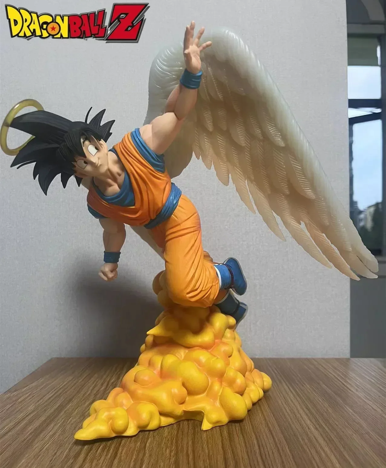 

28cm Dragon Ball Z Son Goku Angel Wing Anime Figure Pvc Gk Action Figurine Room Collection Ornament Model Statue Doll Toys Gift