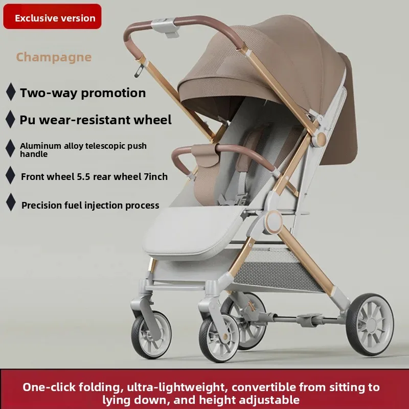 5,8 kg Nuovo passeggino per bambini con funzione di seduta/reclinazione e facile piegatura. Passeggino da viaggio ultra-leggero e compatto - immagine 5