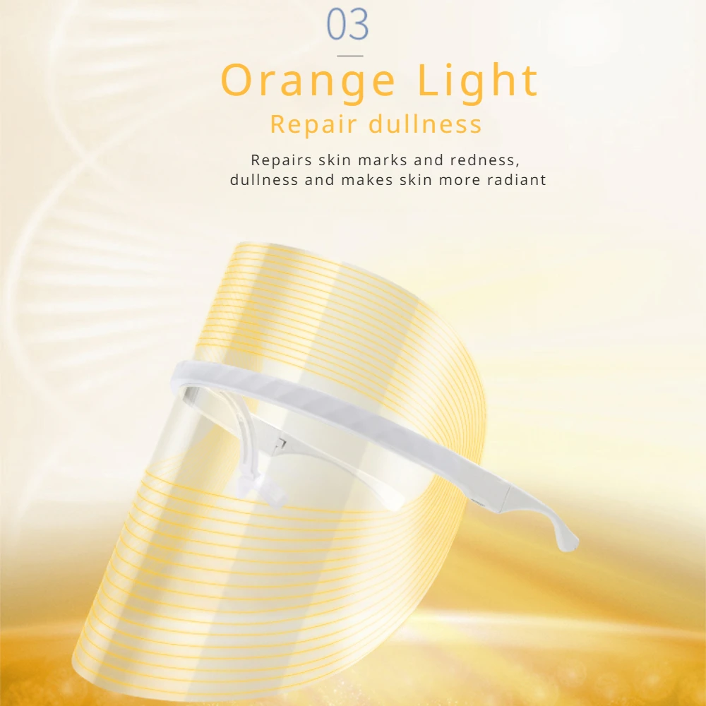 LED Facial Mask LED Light Therapy Face Beauty Facial Devices Red Light Therapy Skin Care Led Transparent Mask Home Use Beauty Devices 3 Colours