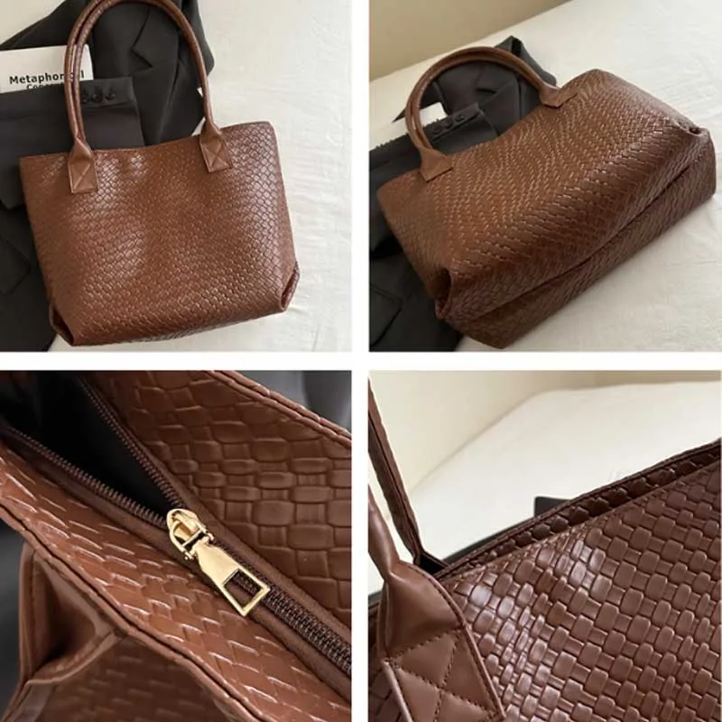 New Luxury Women's Tote Bags Large Capacity Crocodile Pattern Handbags Daily Commuting Shoulder Bag Clutch Purse Bolso Mujer