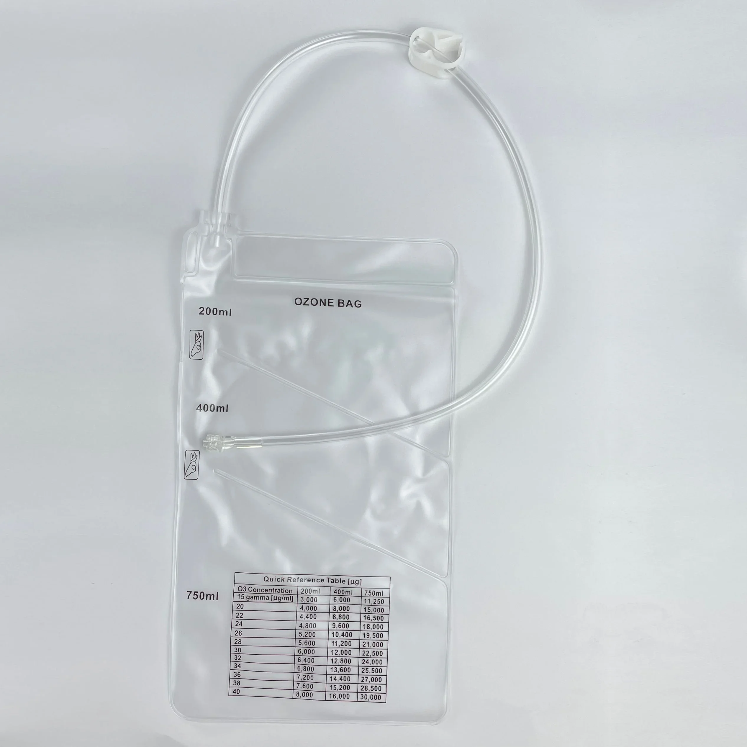 

Ozone bag for rectal and vaginal ozone therapy or ozone measurement