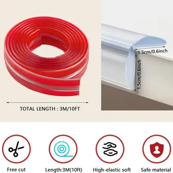 유아용 보호 테이블 모서리 및 모서리 안전 범퍼, 가구 벽난로용 모서리 범프 가드, 3.3 ft 1m