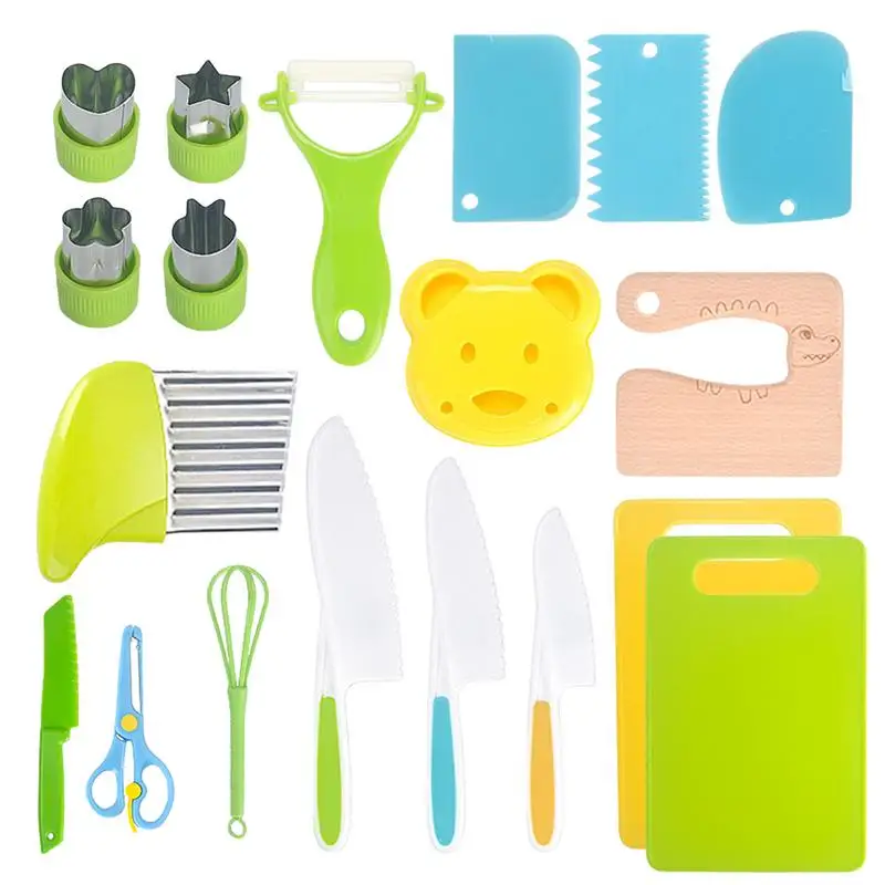 

Кухонные инструменты Монтессори, детский деревянный нож для готовки и резки овощей, фруктов, набор ножей для резки, безопасный для детей нож для резки фруктов