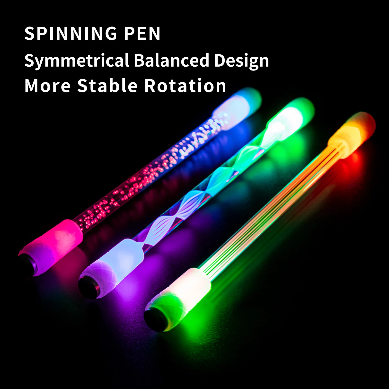 Multifunction Pen Colorful Luminous Rotary For Decompression