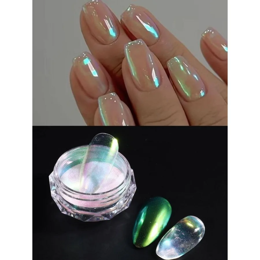 1 G 1 PCS Nail powder Nail Pigment Holographic Mirrorlridescent Mermaid Rubbing DustGlitter Gel Polish ManicureDecoration - 5