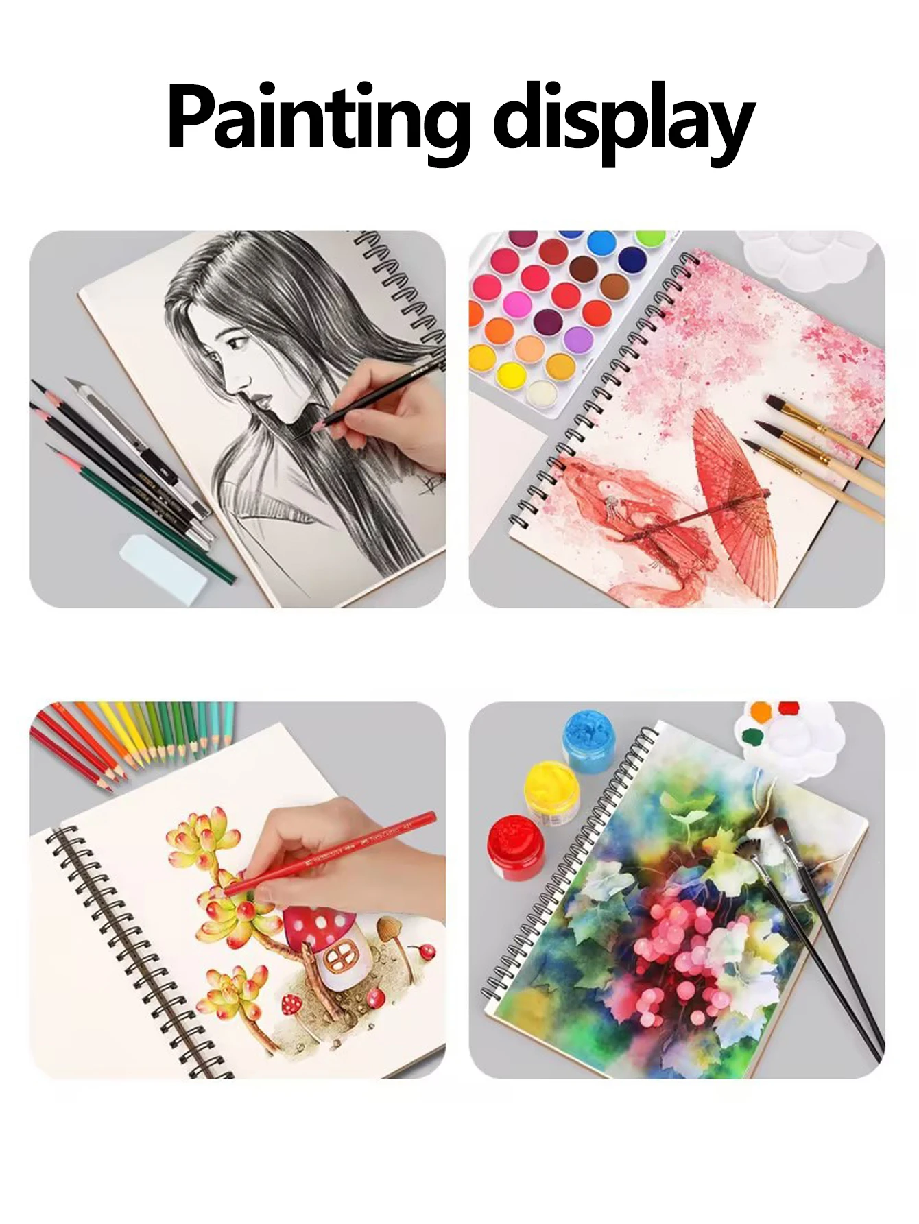 1 Pack 30-Sheets ,Sketch Book, Top Spiral Bound Sketch Pad, Acid Free Art Sketchbook Artistic Drawing Painting Writing Paper For 6