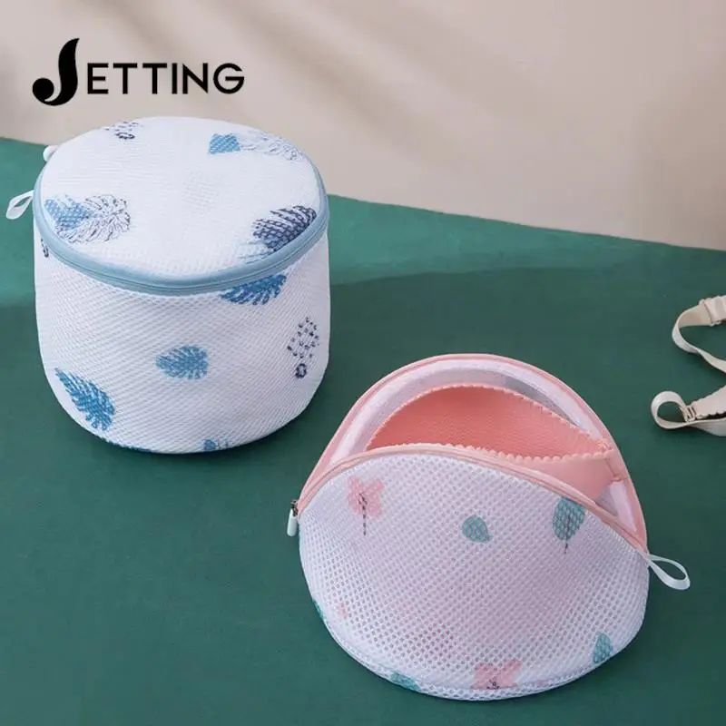 Printed Bra Laundry Bags Thicken Sandwich Fabric Bra Cylinder Storage Bag Silicone Gasket Fixed Bra Protection Washing Bag New 4