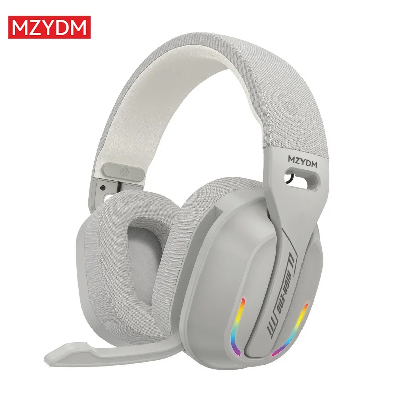 Mzydm sobre a orelha fone de ouvido bluetooth5.4 sem fio estéreo jogos b500 fones microfone embutido rgb luz baixa latência para pc