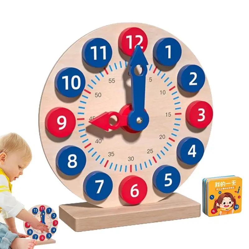 

Детские деревянные часы, часы Монтессори, Обучающие часы Монтессори для раннего обучения, управление временем, когнитивные часы, игрушки