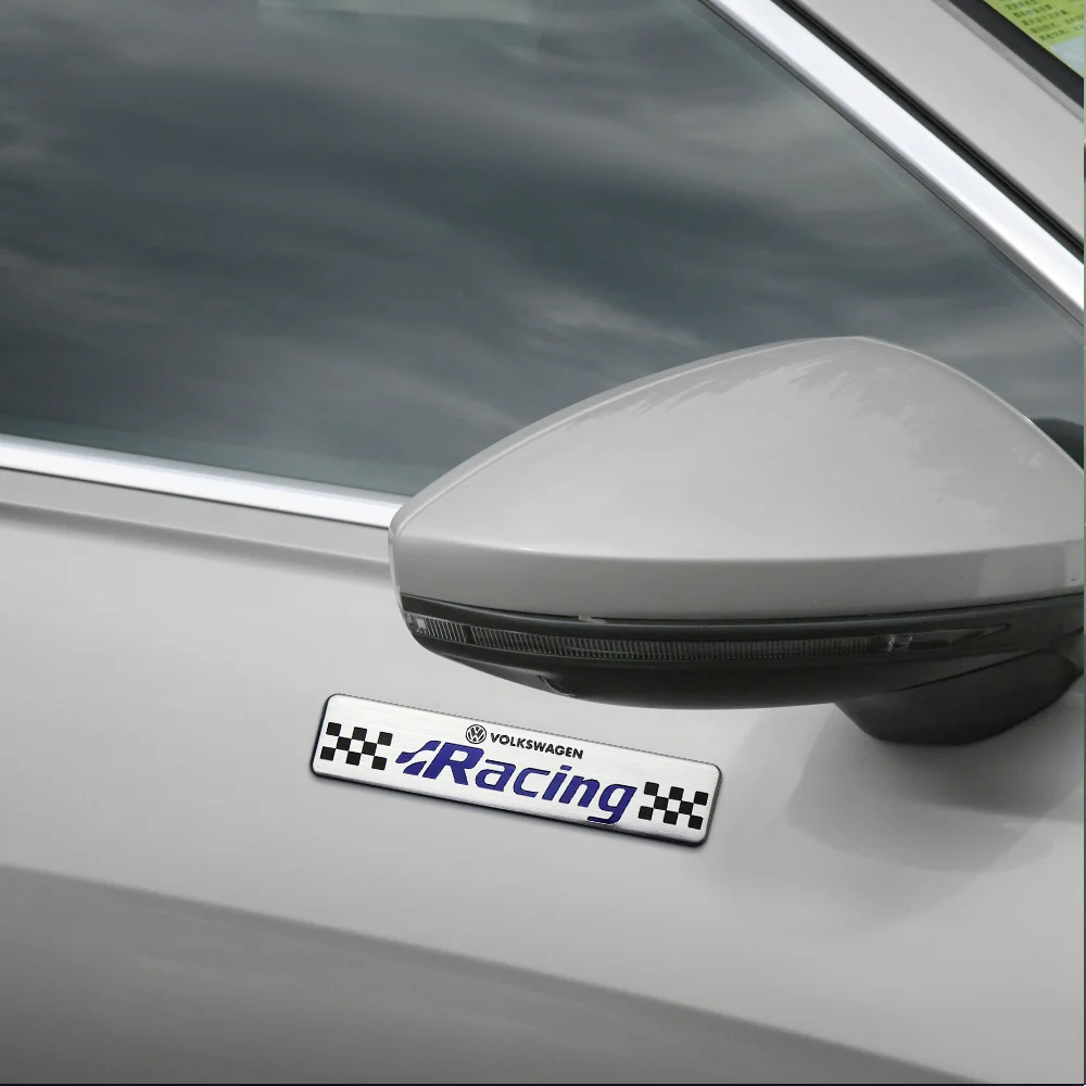 Aluminum Car Side Fender Stickers Alloy Badge Auto Rear Trunk Decals For Volkswagen VW Golf MK6 8 Polo Passat Beetle R Line