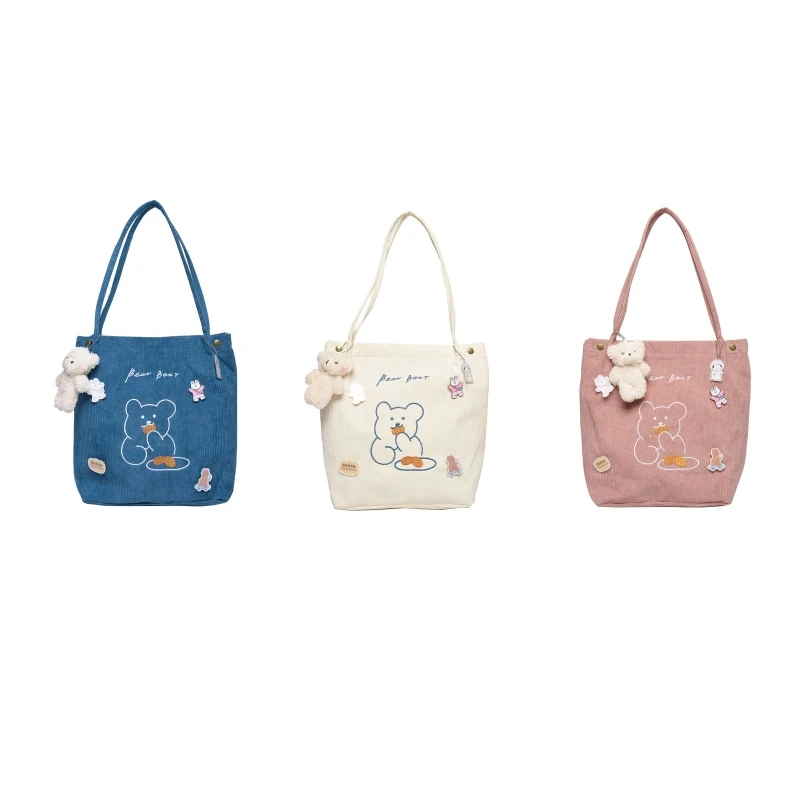 

Corduroy Women's Bag One-shoulder Tote Bags Large-capacity Bags Handbag for Mother Day Teacher Birthday Gifts E74B