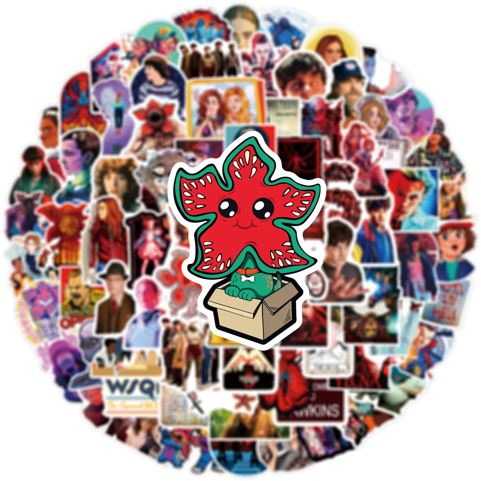 50 pièces autocollants de film d'horreur Demogorgon autocollants faciles à poser Scrapbooking téléphone bagages autocollants imperméables