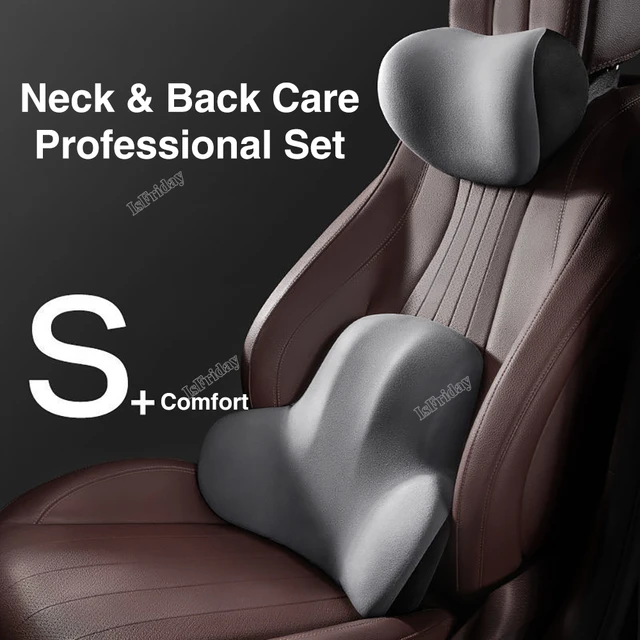 High Quality Car Cushion Set Memory Foam Car Lumbar Support Set Back Lumbar  Neck Pillow Seat